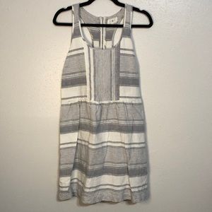 Lou & Grey Tank Dress Grey and white Size 12 linen cotton blend